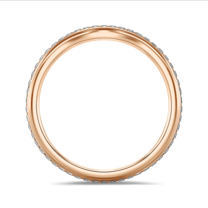 0.41 carat alliance courbe (tour complet) en or rouge et diamants de laboratoire