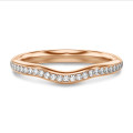 0.41 carat alliance courbe (tour complet) en or rouge et diamants de laboratoire