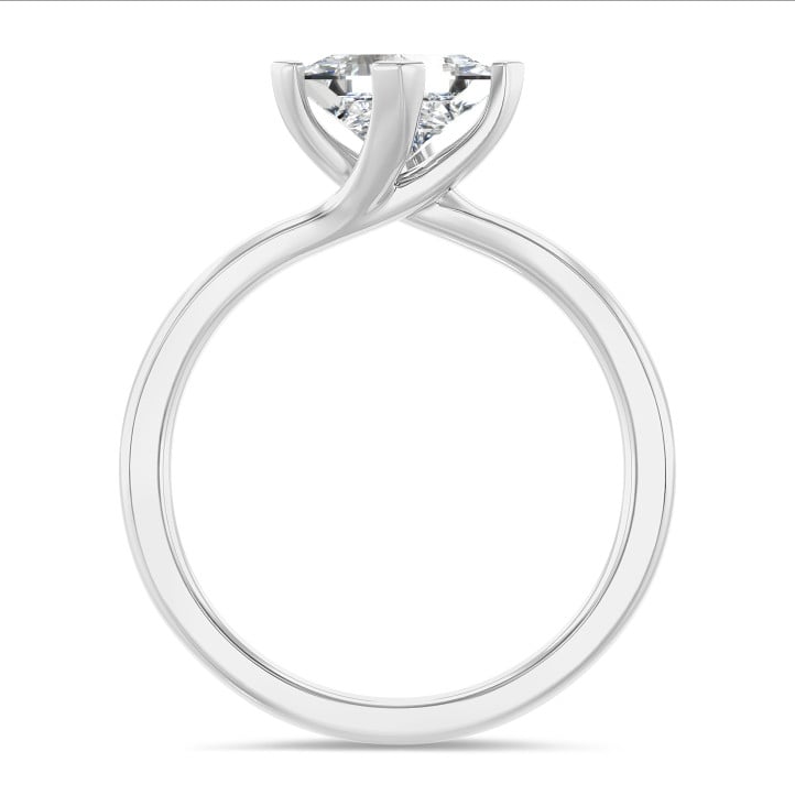 1.20 carat bague solitaire en or blanc avec un diamant princesse