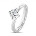 3.00 carat bague solitaire en or blanc avec diamant rond