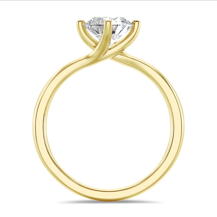 3.00 carat bague solitaire en or jaune avec diamant de laboratoire rond