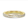 0.20 carat alliance courbe (demi-tour) en or jaune et diamants