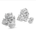 6.00 carats Boucles d'oreilles trilogie en or blanc