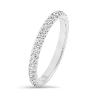0.55 carat alliance (tour complet) en or blanc avec diamants de laboratoire ronds