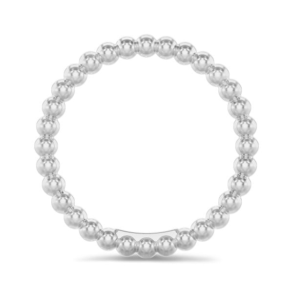 Bagues - Bague superposable perlée en or blanc