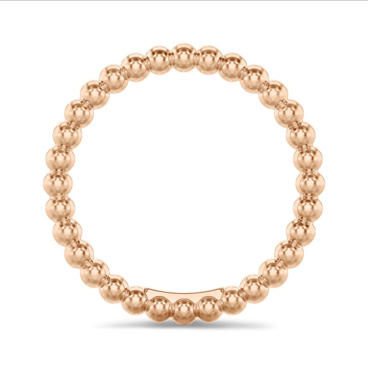 Bague superposable perlée en or rouge