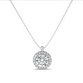 1.00 carat collier auréole en or blanc avec diamants