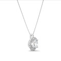 1.00 carat collier auréole en or blanc avec diamants