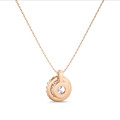 1.00 carat collier auréole en or rouge avec diamants