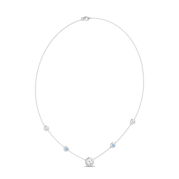 2.30 carat collier satellite en or blanc avec diamants synthétiques