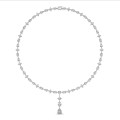 24.70 carat collier de diamants synthétiques en or blanc avec pendentif détachable
