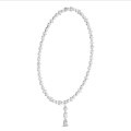 24.70 carat collier de diamants synthétiques en or blanc avec pendentif détachable