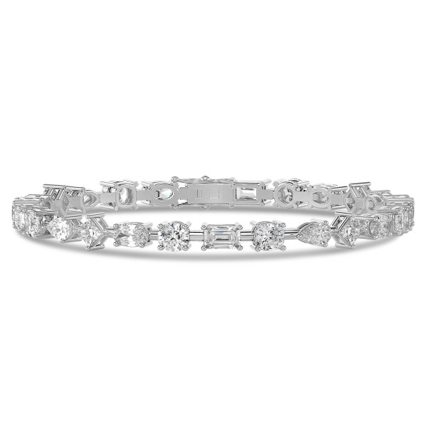 Bracelets - 7.50 carat bracelet diamant synthétique en or blanc