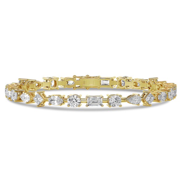 7.50 carat bracelet diamant synthétique en or jaune
