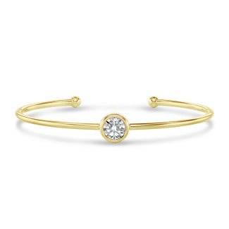 1.50 carat bracelet en or jaune avec un diamant rond synthétique