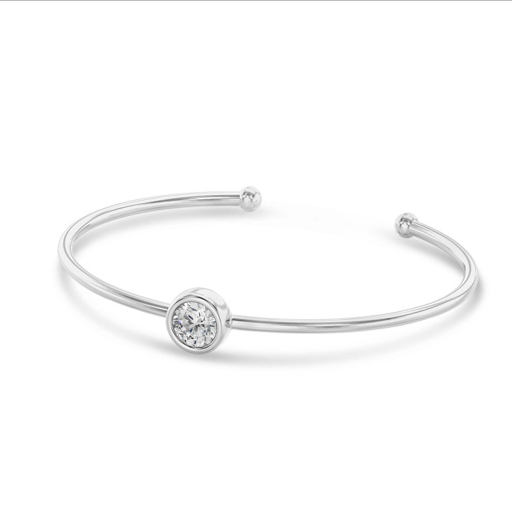 2.00 carat bracelet en platine avec un diamant rond synthétique