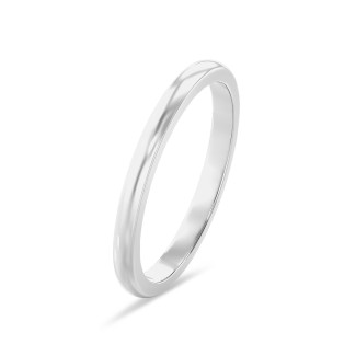 Alliance demi-jonc de 2.00 mm en or blanc