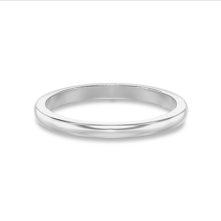Alliance demi-jonc de 2.00 mm en or blanc