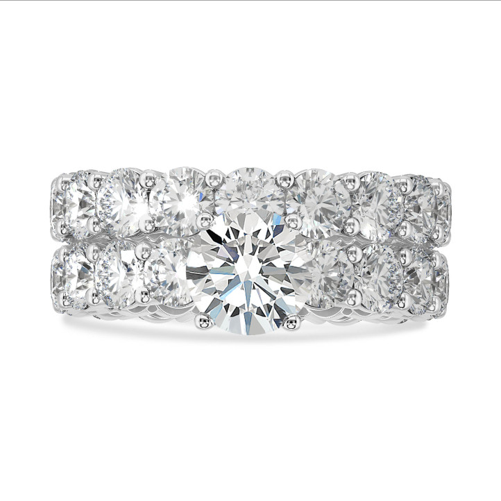1.50 carat bague solitaire en or blanc avec diamants synthétiques ronds