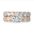 1.50 carat bague solitaire en or rouge avec diamants ronds