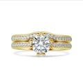3.00 carats bague solitaire en or jaune avec diamants ronds (tour complet)