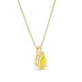 5.00 carat pendentif solitaire en or jaune avec diamant synthétique jaune taille poire 