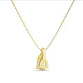 5.00 carat pendentif solitaire en or jaune avec diamant synthétique jaune taille poire 