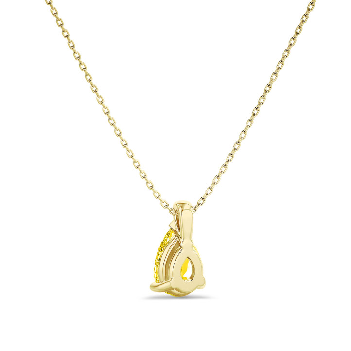 5.00 carat pendentif solitaire en or jaune avec diamant synthétique jaune taille poire 