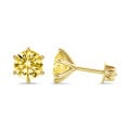 4.00 carat boucles d'oreilles solitaires en or jaune avec diamants jaunes ronds