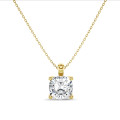 5.00 carat Pendentif solitaire avec diamant de forme coussin en or jaune