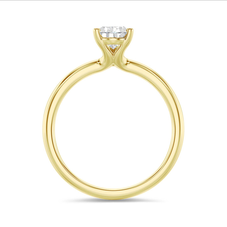 5.00 carat bague solitaire avec un diamant poire en or jaune