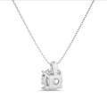 5.00 carat Pendentif solitaire en or blanc avec diamant synthétique rond