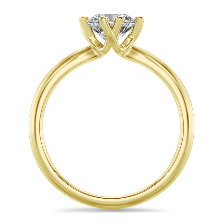 5.00 carat bague solitaire en or jaune avec diamant rond