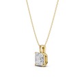 1.00 carat Pendentif solitaire avec un diamant synthétique de taille asscher en or jaune