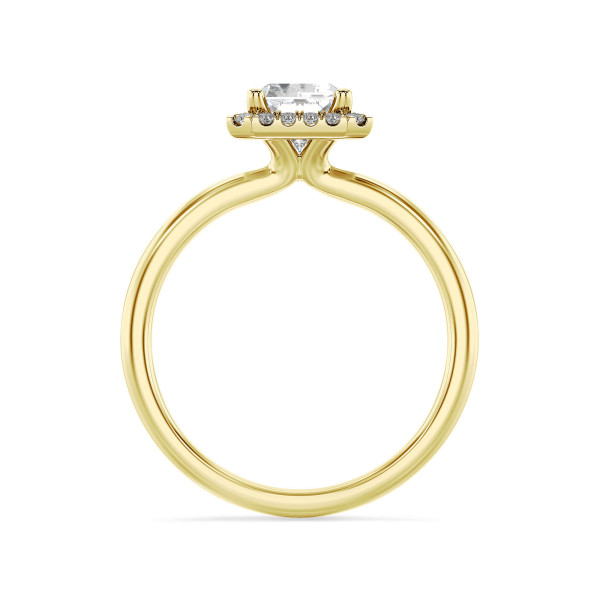 Search all PLP - 1.50 carat bague solitaire de type auréole avec un diamant de taille radiant synthétique en or jaune et diamants synthétiques ronds