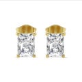 4.00 carat Boucles d'oreilles en or jaune avec diamants de taille radiant solitaire