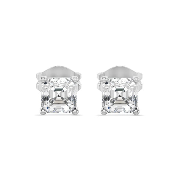 Boucles d'oreilles - 2.00 carats Boucles d'oreilles en or blanc avec diamants synthétiques taille asscher