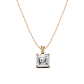 5.00 carat Pendentif solitaire avec un diamant synthétique de taille asscher en or jaune