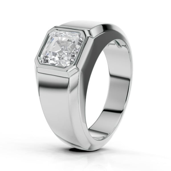 Search all PLP - 2.00 carat chevalière avec un diamant synthétique taille asscher en or blanc