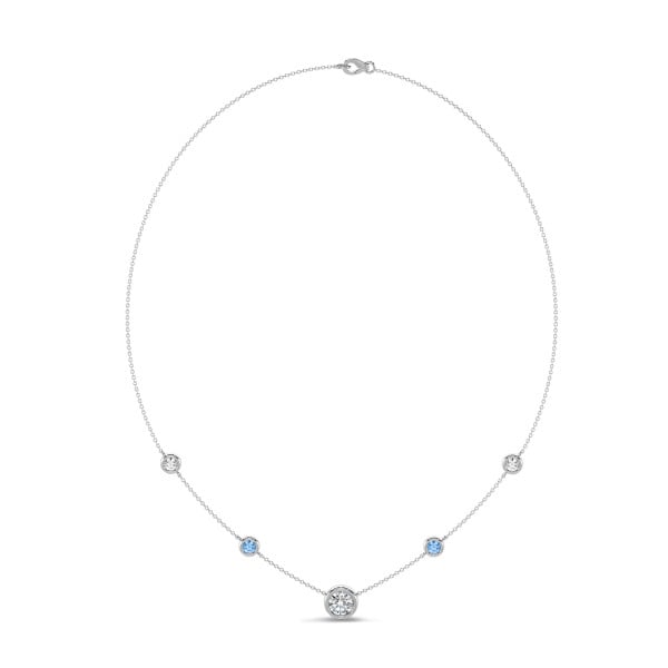 Search all PLP - 2.30 carat collier satellite en or blanc avec diamants