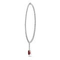 One of a kind 34.90 carats collier dégradé en or blanc avec un diamant synthétique Fancy Vivid rouge de la taille poire