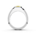 2.00 carat chevalière avec un diamant jaune de taille asscher en platine