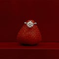 1.50 carat bague solitaire en or rouge avec diamant rond