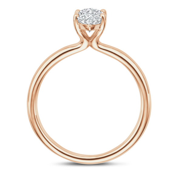 Bagues - 1.00 carat bague solitaire avec un diamant de laboratoire marquise en or rouge