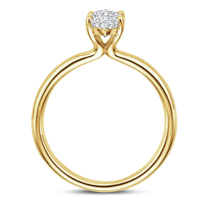 1.20 carat bague solitaire avec un diamant de laboratoire marquise en or jaune