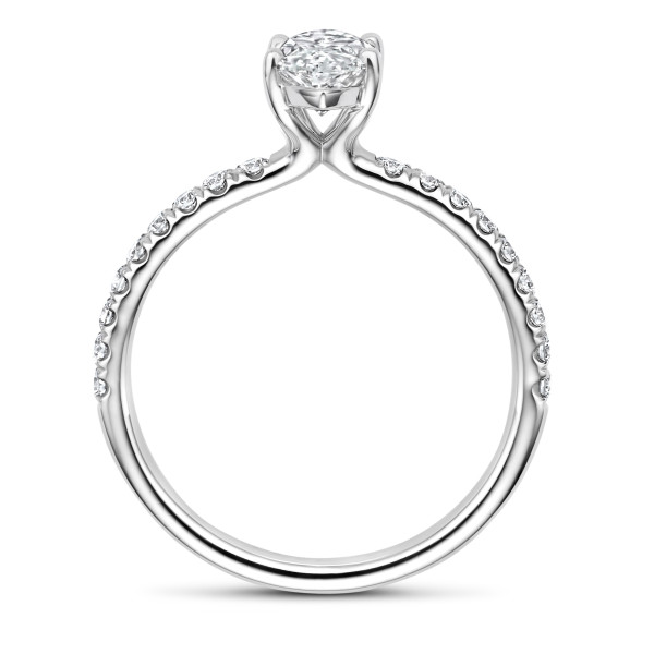 2.00 carats bague solitaire avec un diamant de laboratoire marquise en or blanc avec diamants de laboratoire sur les côtés