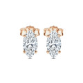 2.00 carats Boucles d'oreilles en or rouge avec diamant de laboratoire marquise solitaire