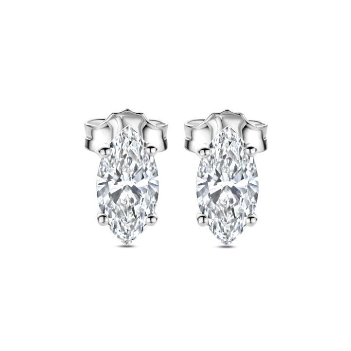 3.00 carats Boucles d'oreilles en or blanc avec diamant de laboratoire marquise solitaire