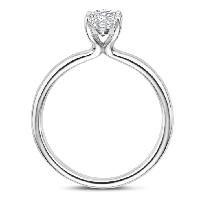 5.00 carat bague solitaire avec un diamant synthétique marquise en or blanc