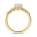 Bague solitaire en or jaune de 2.00 carat avec un diamant taille poire